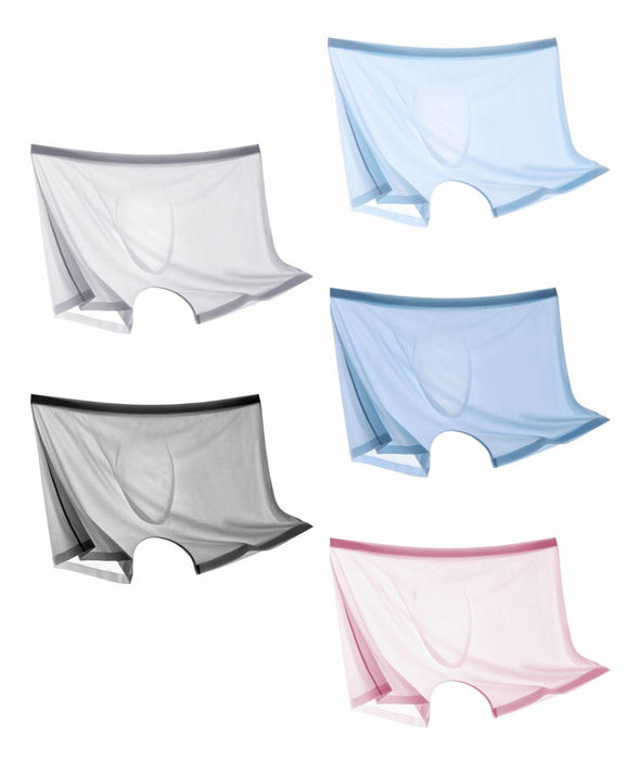 3D Seamless Pouch- Men's Ultra Thin Mesh See-Through Underpants ( 5-Pack) JEWYEE-AY 023PJ