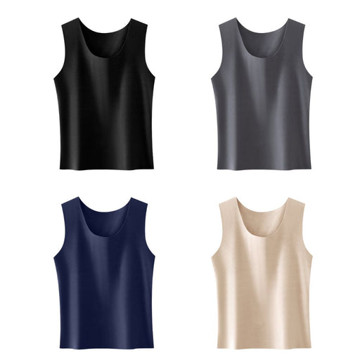 JEWYEE Men's Brushed Dralon Thermal Tank Top. KEEP YOU WARM. STAY HIDDEN UNDER YOUR SHIRT.  Double-sided brushed fabric. Soft and stretchy.  Comfort with every touch. Seamless raw-cut edge.  Perfect for layering. Stay hidden under your shirt. An additional layer of patch in the lower back area provides extra warmth. 