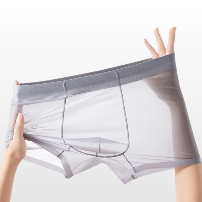 4-Pack Men's See-throug Ultra Thin Ice Silk Underpants - JEWYEE 8006