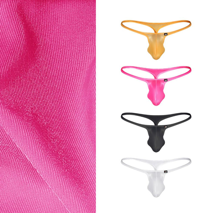 JEWYEE AY 786 - 4-Pack Men’s Satin Ice Silk Thongs - Ultra-Thin, Cooling, Breathable with Extended Contour Pouch
