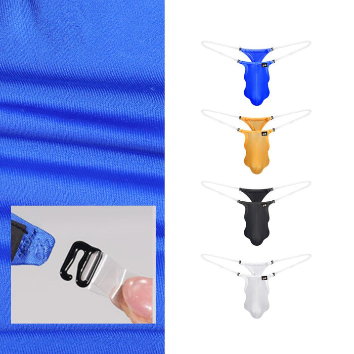 JEWYEE AY 785 - 4-Pack Men's Ice-Silk Sheer Contour  Adjustable High-Flex Thong