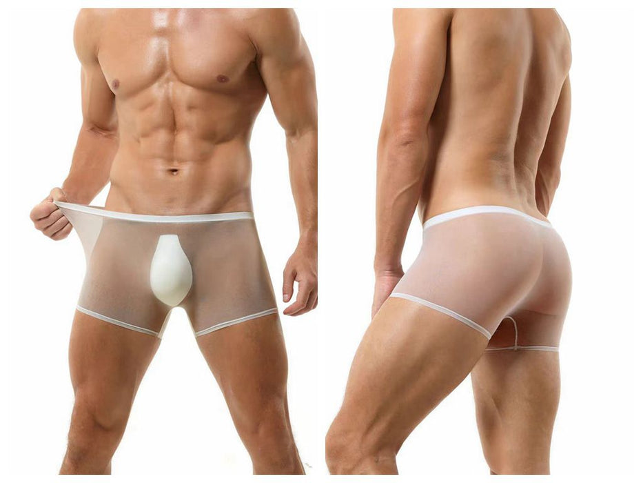 3D Seamless Pouch - See-Through Ice Silk Mesh Trunks for Men (5-Pack) JEWYEE 1928