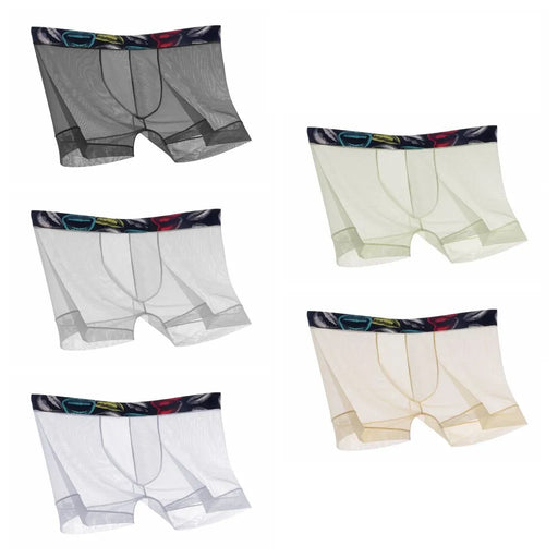 JEWYEE Men's Ultra Thin Ice Silk Mesh Underpants 