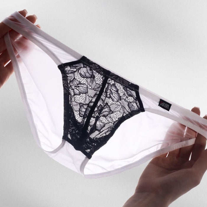 4-Pack Men’s Ultra-Thin Ice Silk Briefs with Lace Support – Sheer, Breathable, Low-Rise - JEWYEE AY 741