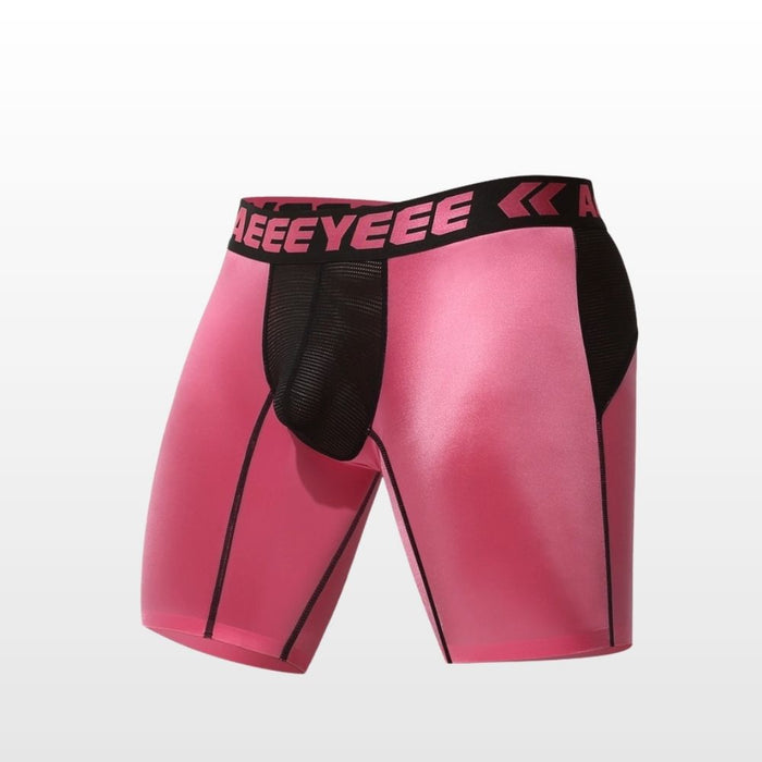 3-Pack Men's Ultra-Thin Satin Ice Silk Performance Long Boxer Briefs - JEWYEE AY 704