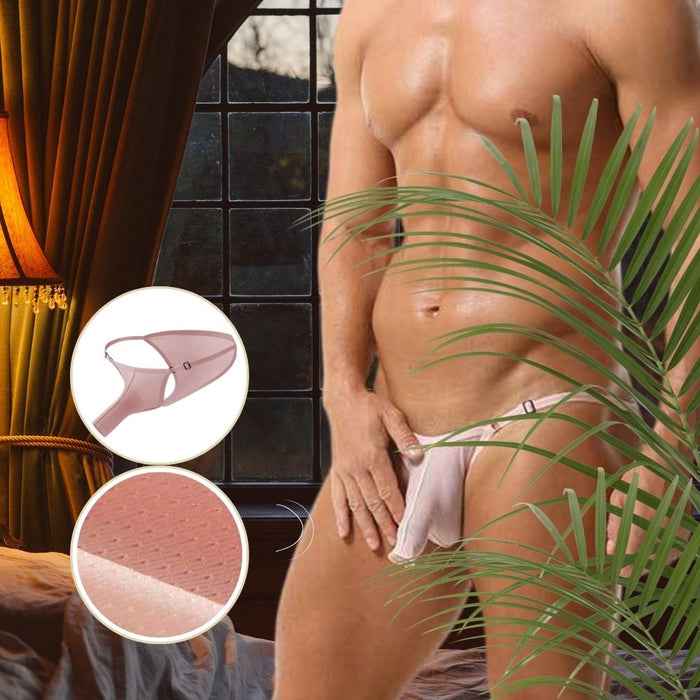 JEWYEE CL030SJ - 4-PACK Men’s Dual Pouch Briefs – Front Open, Breathable Mesh Ice Silk