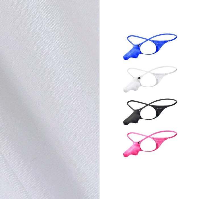 JEWYEE AY 615 - 4-Pack Elephant's Trunk Satin Ice Silk Thongs for Men - Ultra-Thin, Cooling with Extended Contour Pouch