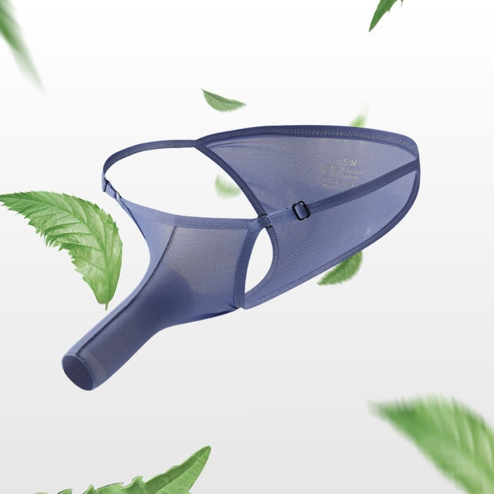 JEWYEE CL030SJ - 4-PACK Men’s Dual Pouch Briefs – Front Open, Breathable Mesh Ice Silk