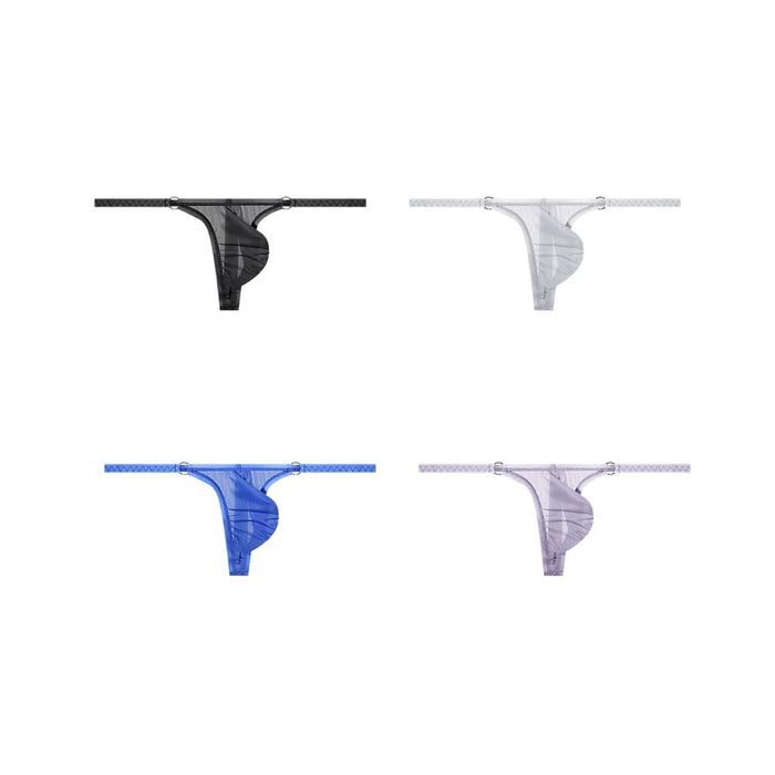 JEWYEE AY 728 - 4-Pack Men's Ultra Thin Ice Silk 3D Pouch - Ice Silk Thongs