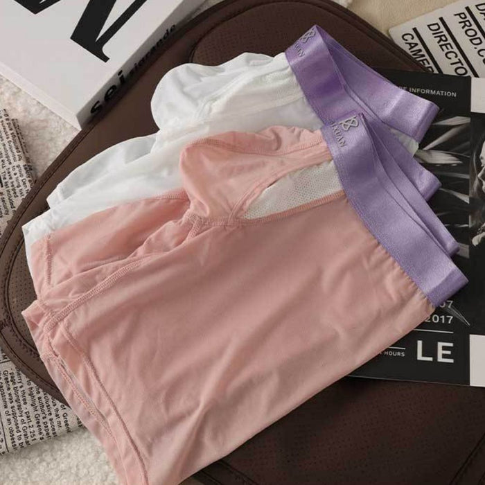 JEWYEE 034DPJ - 3-Pack Men’s Dual Pouch Long Boxer Briefs – Breathable Ice Silk, Ultra-Thin Comfort