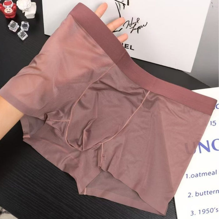 4-Pack Men's See-throug Ultra Thin Ice Silk Underpants - JEWYEE 8006