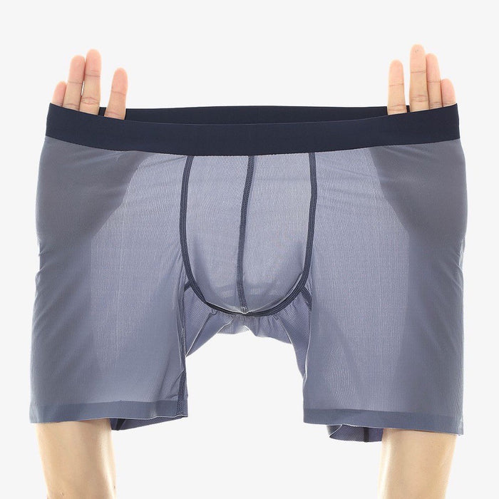 Men's Ultra Thin Ribbed Ice Silk Underpants (4-Pack) —