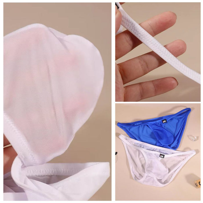JEWYEE AY 792 - 4-Pack Men’s Ice Silk Thongs - Ultra-Thin, Cooling, Breathable with Extended Contour Pouch