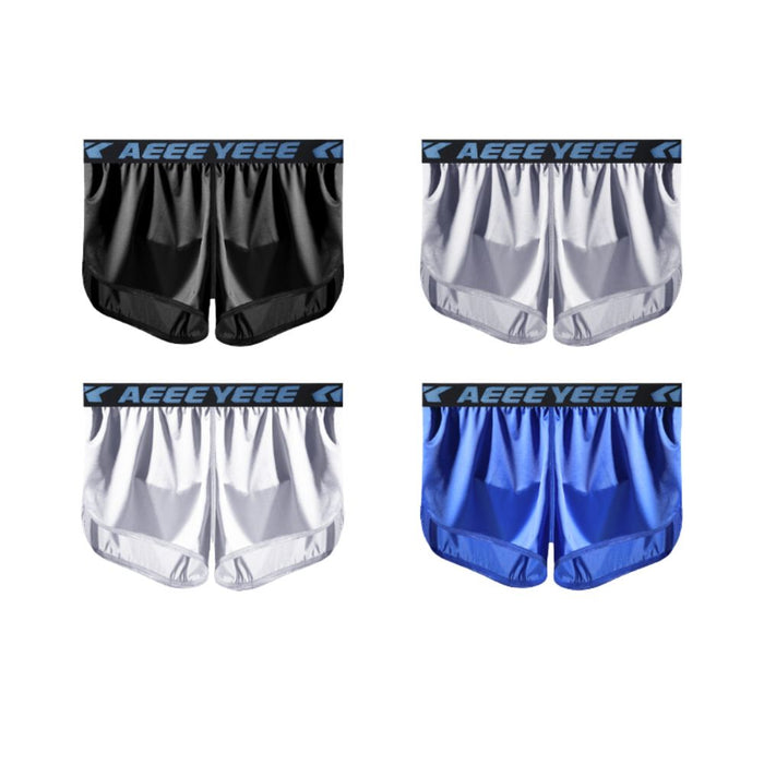 Men’s Ultra-Thin Satin Ice Silk High-Slit Boxer Shorts –JEWYEE AY 708