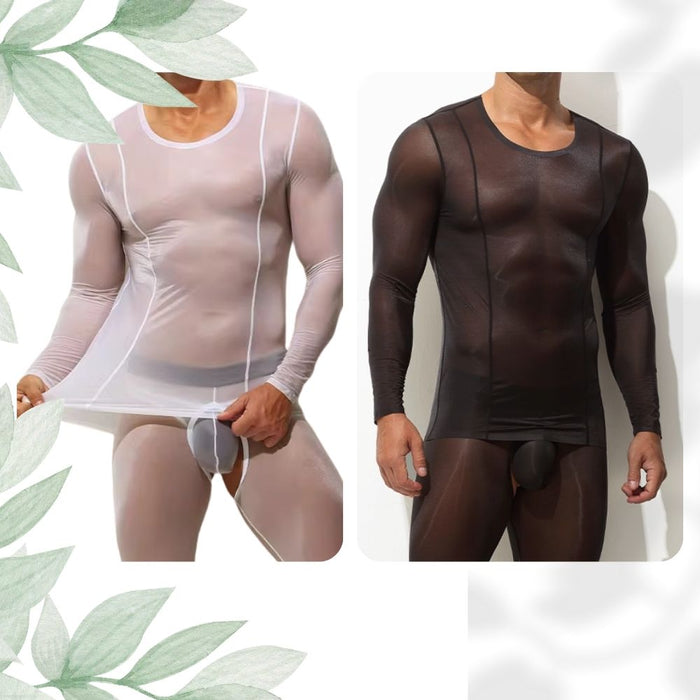 Men’s Ultra-Thin Thermal Undershirt –  AirSkin™, Flexible Base Layer - JEWYEE AY 870