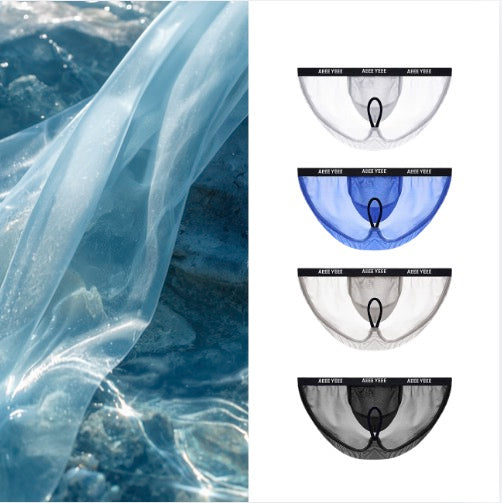 JEWYEE AY 760- 4-pack Men’s Sheer Ultra-Thin Ice Silk Briefs – Fit with Adjustable Support
