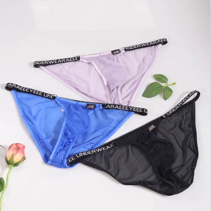 JEWYEE AY 733 - 4-pack Men’s See-through Ultra Thin Ice Silk G-String Briefs