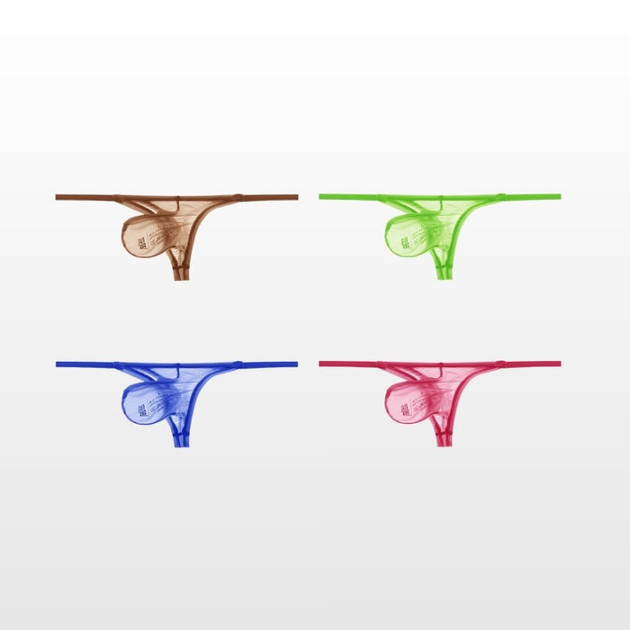 4-pack Men’s  See-through Mesh Ice Silk  Thongs  Up to Size XXL  – JEWYEE AY 861