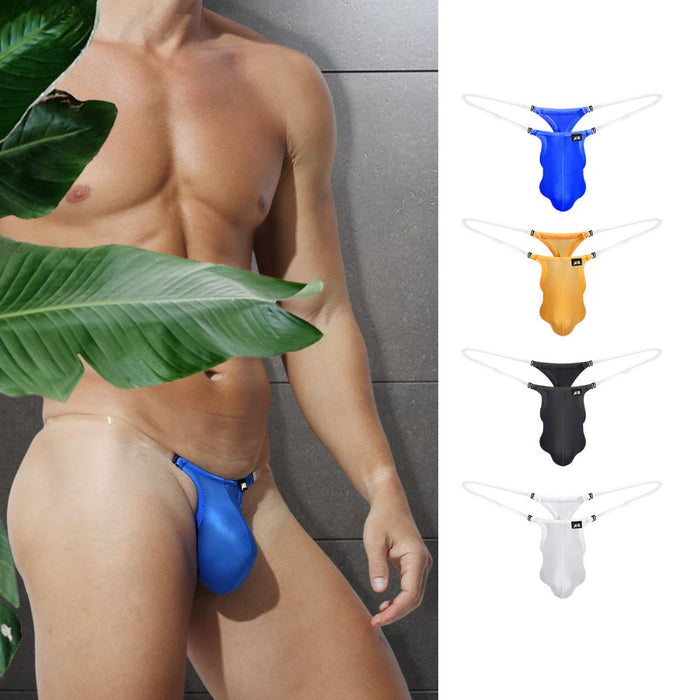 JEWYEE AY 785 - 4-Pack Men's Ice-Silk Sheer Contour  Adjustable High-Flex Thong