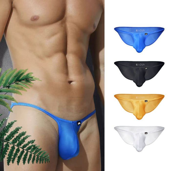 JEWYEE AY 792 - 4-Pack Men’s Ice Silk Thongs - Ultra-Thin, Cooling, Breathable with Extended Contour Pouch