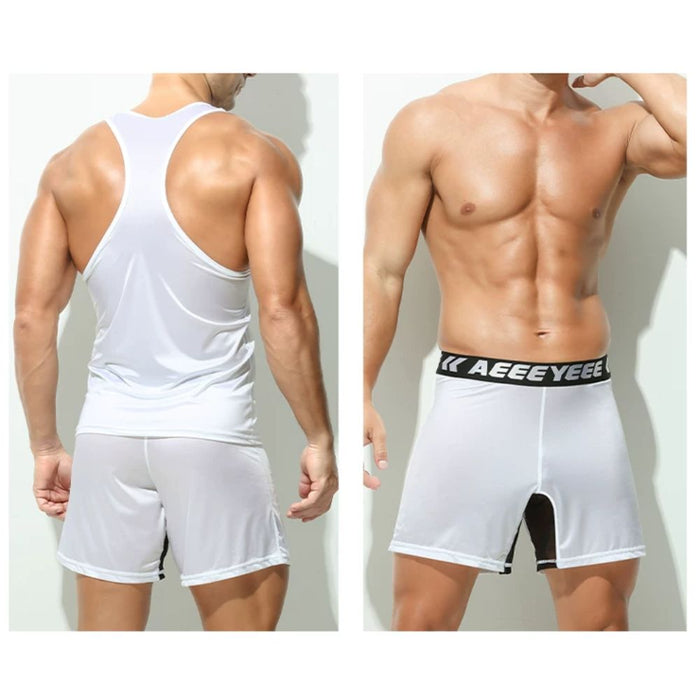 JEWYEE AY 764 -Men's Satin Relaxed-Fit Boxer with Breathable Mesh Panel