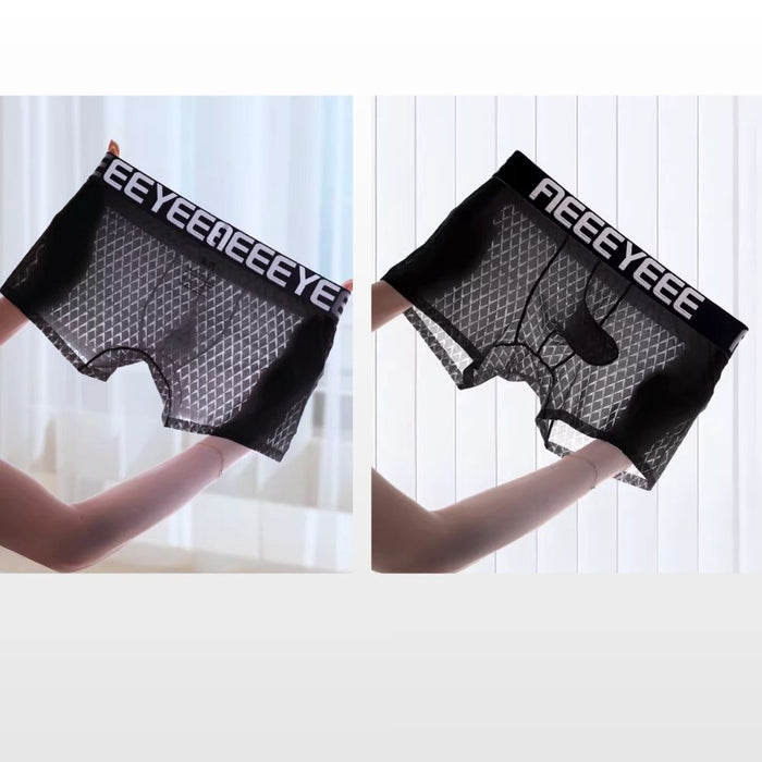 4-Pack Elephant's Trunk Ultra-thin Ice Silk Textured Mesh Underpants for Men - JEWYEE AY 2003