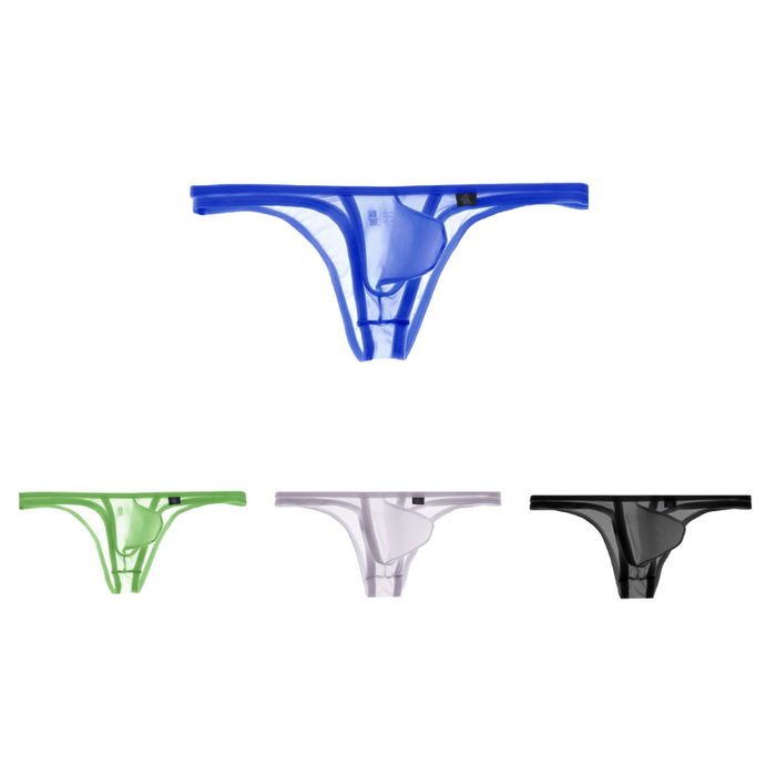 4-Pack-Men's See-through Ice Silk Low-rise Briefs Up to Size XXL  - JEWYEE AY 856 B