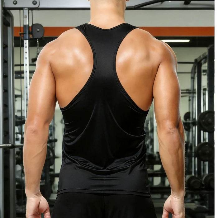 JEWYEE AY 777- Men's Ultra Thin Satin Ice Silk Racerback Tank Top