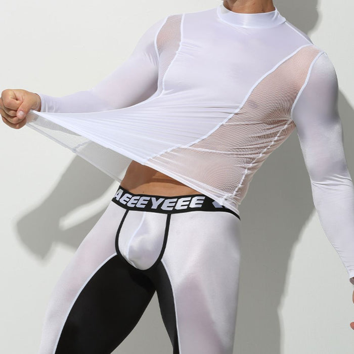 Men’s AirSkin™ Sheer Ice Silk & Satin Long Sleeve Top – JEWYEE AY 736
