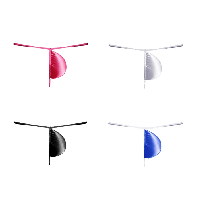 4-pack Men’s Silky Satin Ice Silk G-String Thong - JEWYEE AY 702