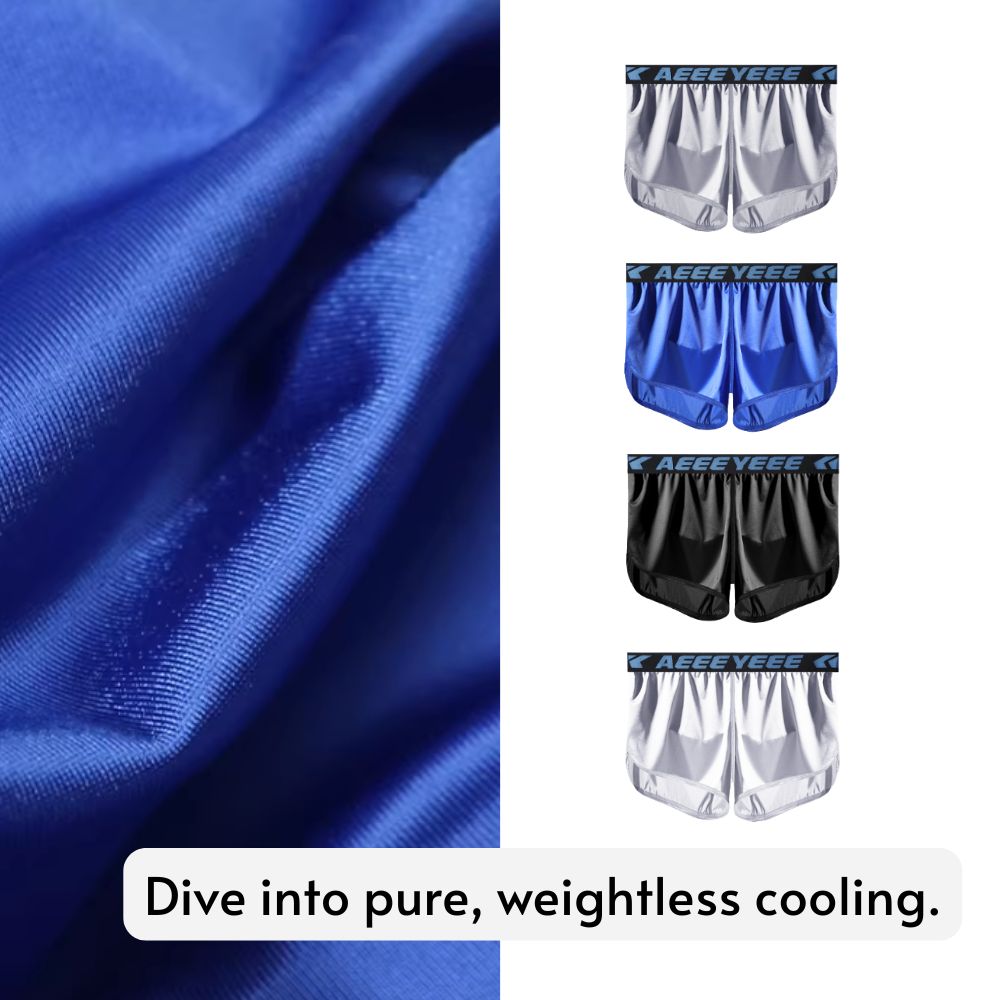 Men’s Ultra-Thin Satin Ice Silk High-Slit Boxer Shorts –JEWYEE AY 708 ...