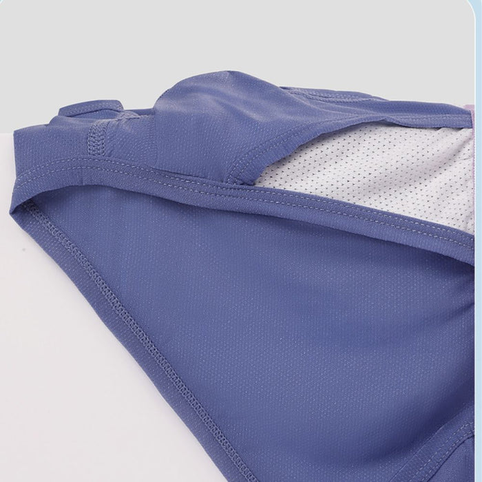 4-Pack Men's Dual Pouch Mesh Ice Silk Briefs with Fly - JEWYEE 034GC