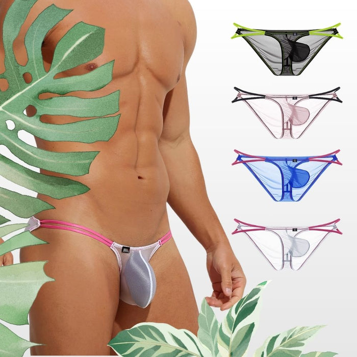 4-Pack Men’s Ultra-Thin Ice Silk Bikini Briefs - JEWYEE AY 891