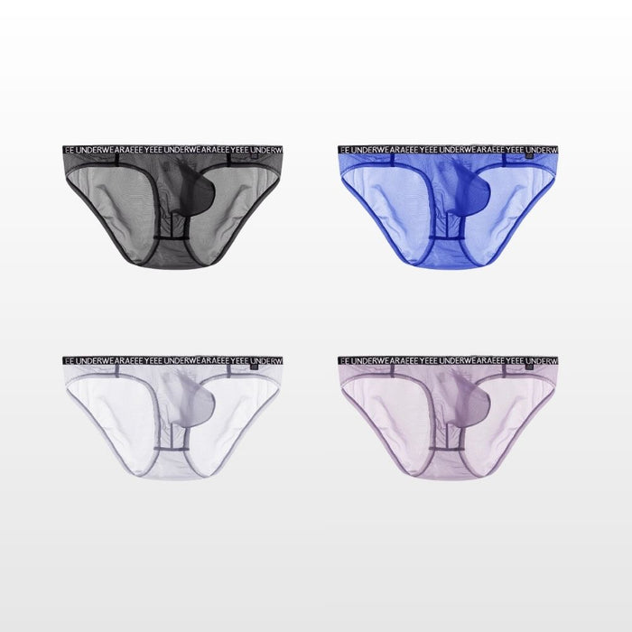 4-pack Men’s Ice Silk Low-Rise Briefs with Enhanced Pouch - JEWYEE AY722