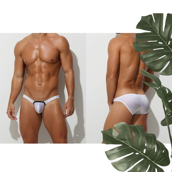 4-pack Men’s Low-Rise Satin Ice Silk Briefs with Enhanced Pouch - JEWYEE AY727