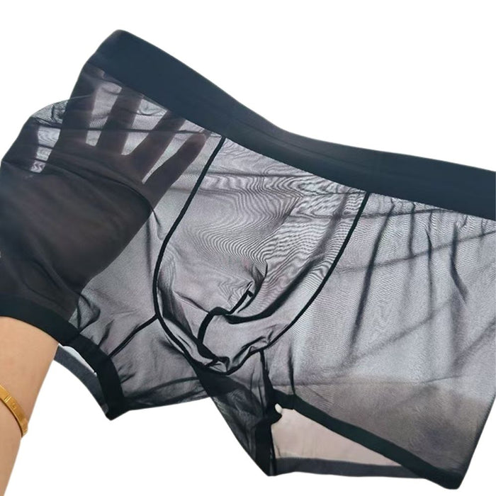 4-Pack Men's See-throug Ultra Thin Ice Silk Underpants - JEWYEE 8006