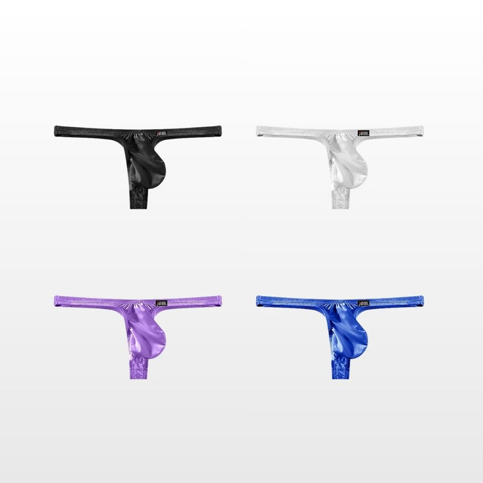 4-Pack Men’s Low-Rise  Silky Satin Ice Silk Thongs – JEWYEE AY 747