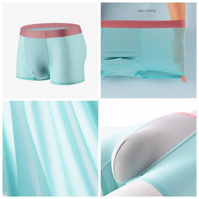 Men's Ultra Thin Ice Silk Seamless Trunks (5-Pack) JEWYEE - J01 ...