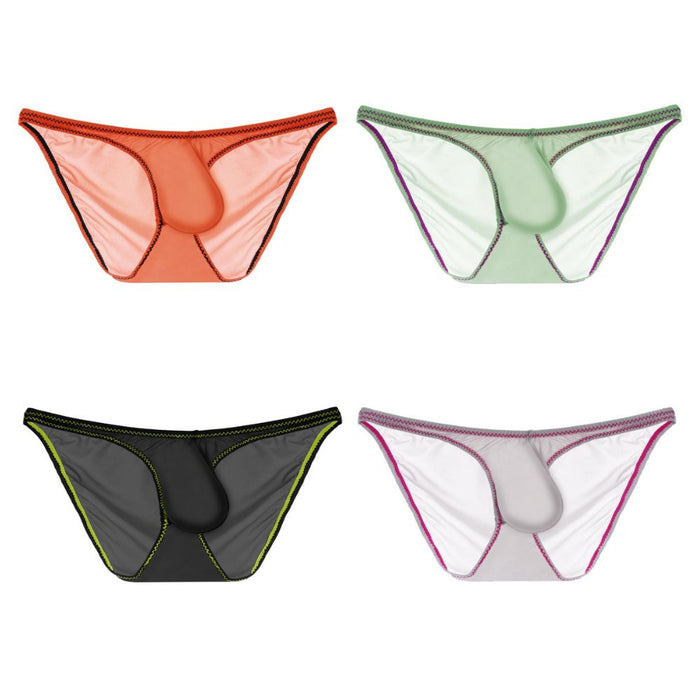 Men's Ultra Thin Ice Silk Low-Rise Briefs (4-Pack) - JEWYEE AY 819