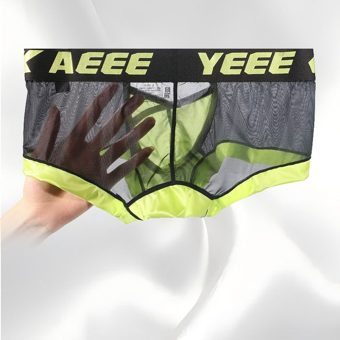 4-pack Men’s Low-Rise Ice Silk Trunks with Satin Pouch - JEWYEE AY 721