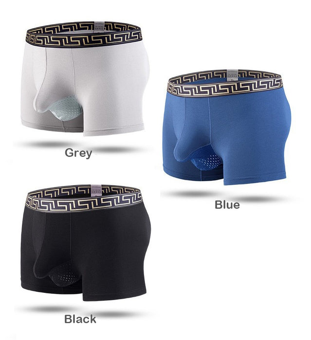 Dual Pouch - Men's Patterned Waistband Modal Underwear (3-Pack) JEWYEE 8002