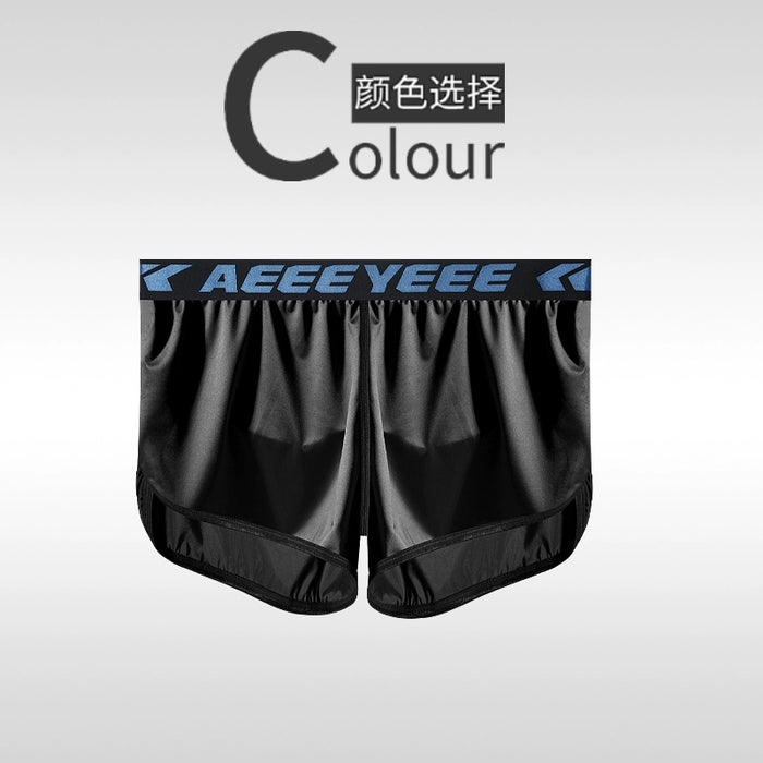 Men’s Ultra-Thin Satin Ice Silk High-Slit Boxer Shorts –JEWYEE AY 708