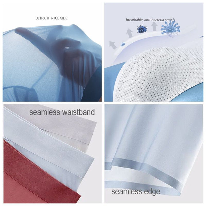 Men's Ultra Thin Ice Silk Underpants (4-Pack) - JEWYEE - ZJ026