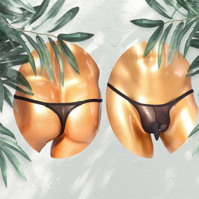 4-pack Men’s  See-through Mesh Ice Silk  Thongs  Up to Size XXL  – JEWYEE AY 861