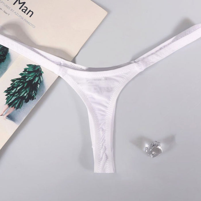 JEWYEE AY 615 - 4-Pack Elephant's Trunk Satin Ice Silk Thongs for Men - Ultra-Thin, Cooling with Extended Contour Pouch