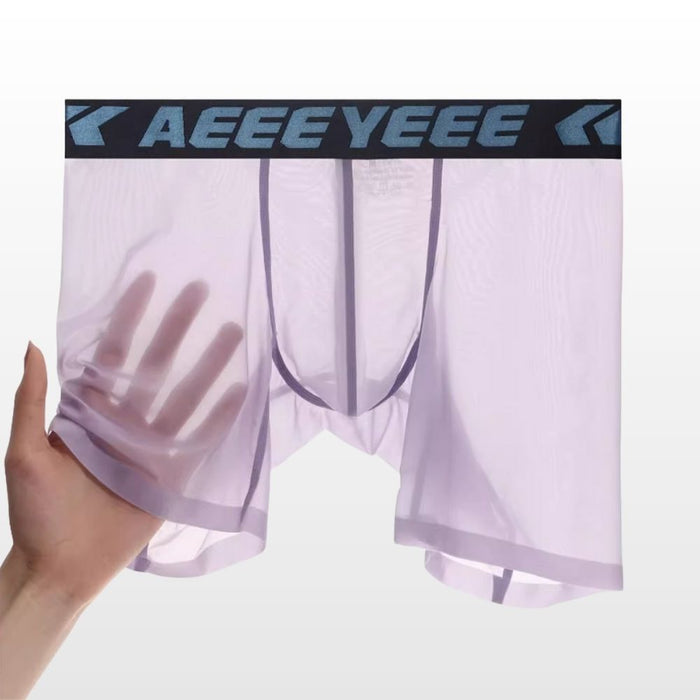 4-Pack Men's Ultra Thin Ice Silk Long Boxer Briefs -JEWYEE AY 854