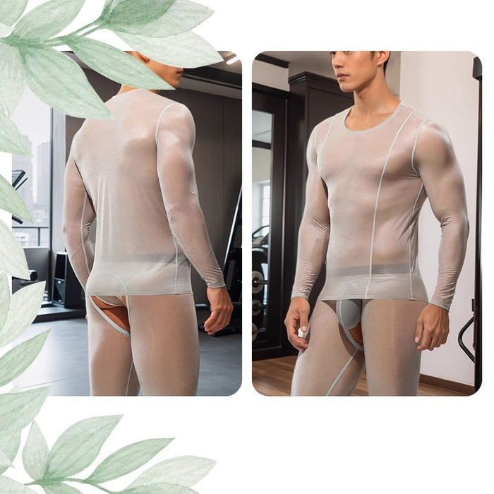 Men’s Ultra-Thin Thermal Undershirt –  AirSkin™, Flexible Base Layer - JEWYEE AY 870