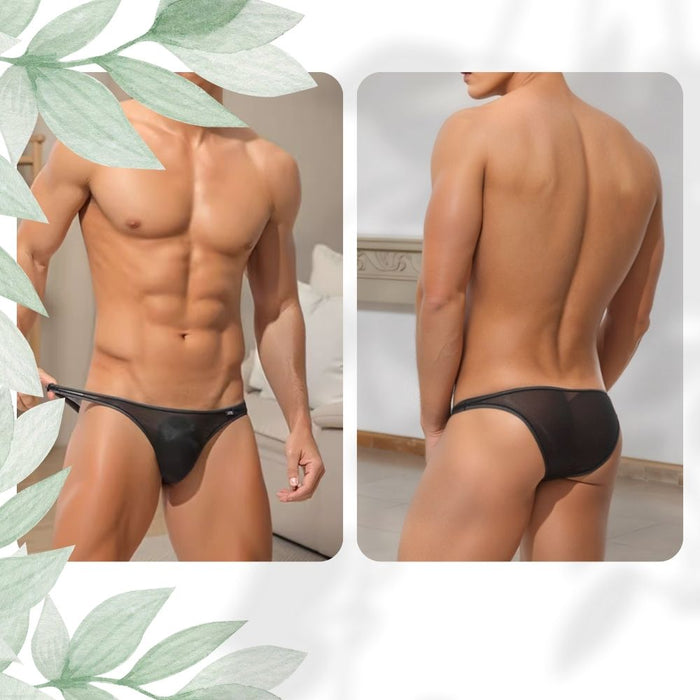 4-Pack No-Chafe Pouch - Men's Ultra Thin Ice Silk Low-Rise Briefs - JEWYEE 883