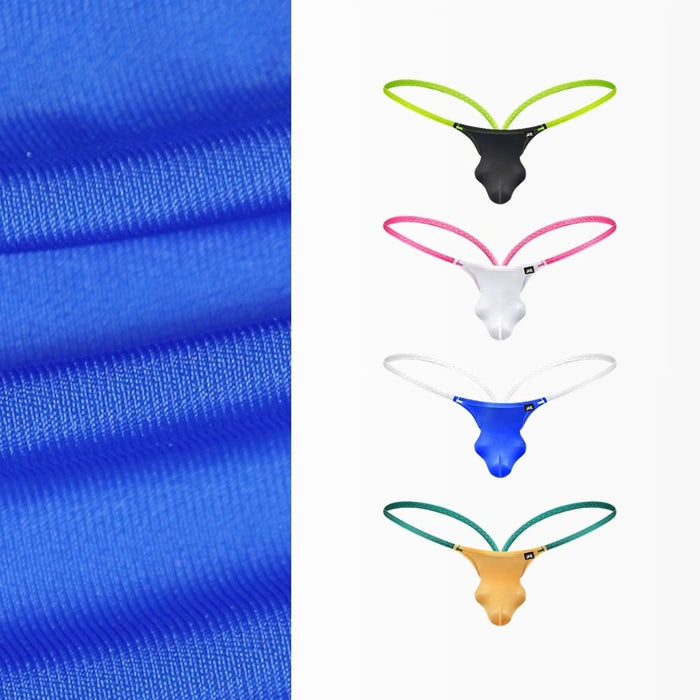 JEWYEE AY 608 - 4-Pack Men’s Ice Silk Thongs - Ultra-Thin, Cooling, Breathable with Extended Contour Pouch