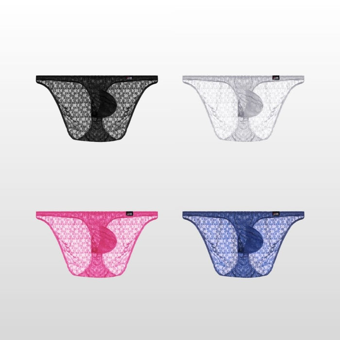 4-pack Men’s See-through Jacquard Ice Silk Briefs - JEWYEE AY 2007